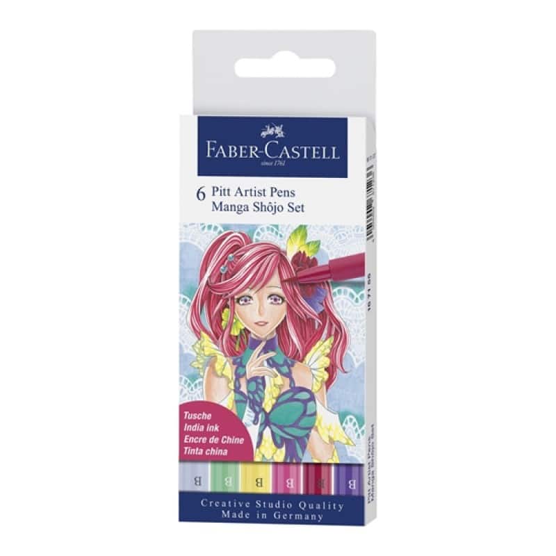 8823010999745 Faber-Castell комплект Manga Shojo Set - 6 PITT artist pens brush